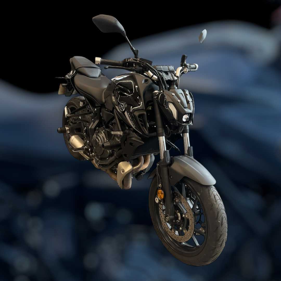 Yamaha MT-07 700 A2 2023 HD vue 3/4 droite